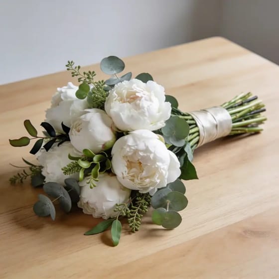 Bunga Segar Peony Putih