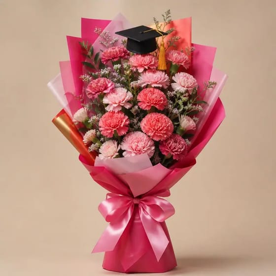 Buket Wisuda Carnation Ceria
