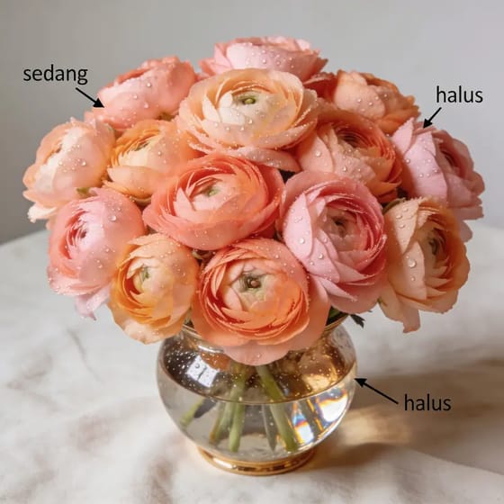 Karangan Bunga Ranunculus Peach