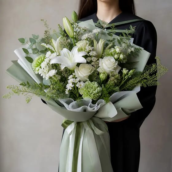 Buket Wisuda Campur Hijau