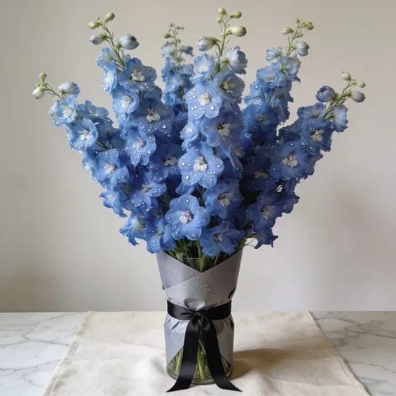 Karangan Bunga Delphinium Biru