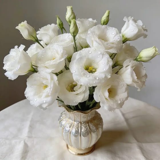 Karangan Bunga Eustoma Putih