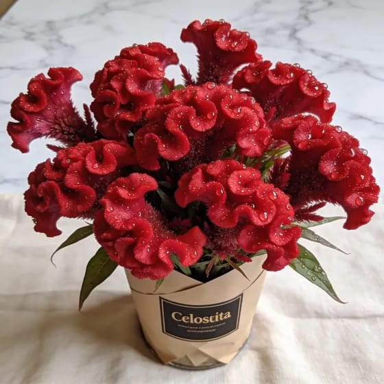 Karangan Bunga Celosia Merah