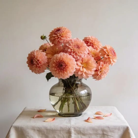 Karangan Bunga Dahlia Peach