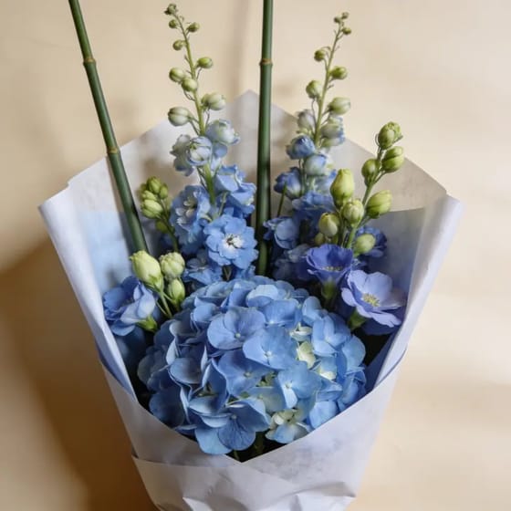 Buket Bunga Biru Hydrangea