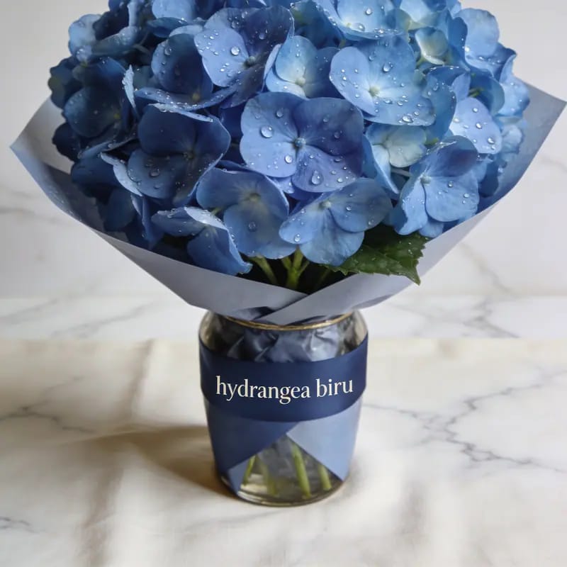 Karangan Bunga Hydrangea Biru