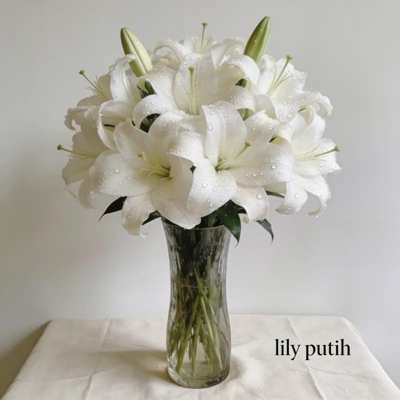 Karangan Bunga Lily Putih Elegan