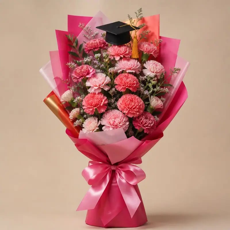 Buket Wisuda Carnation Ceria