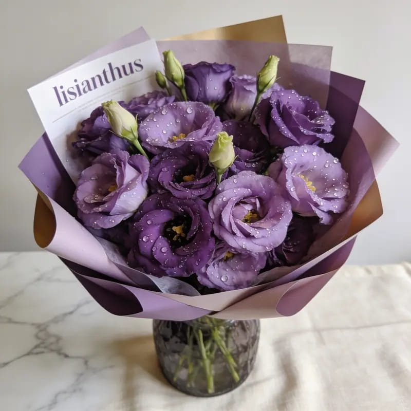 Buket Bunga Ungu Lisianthus